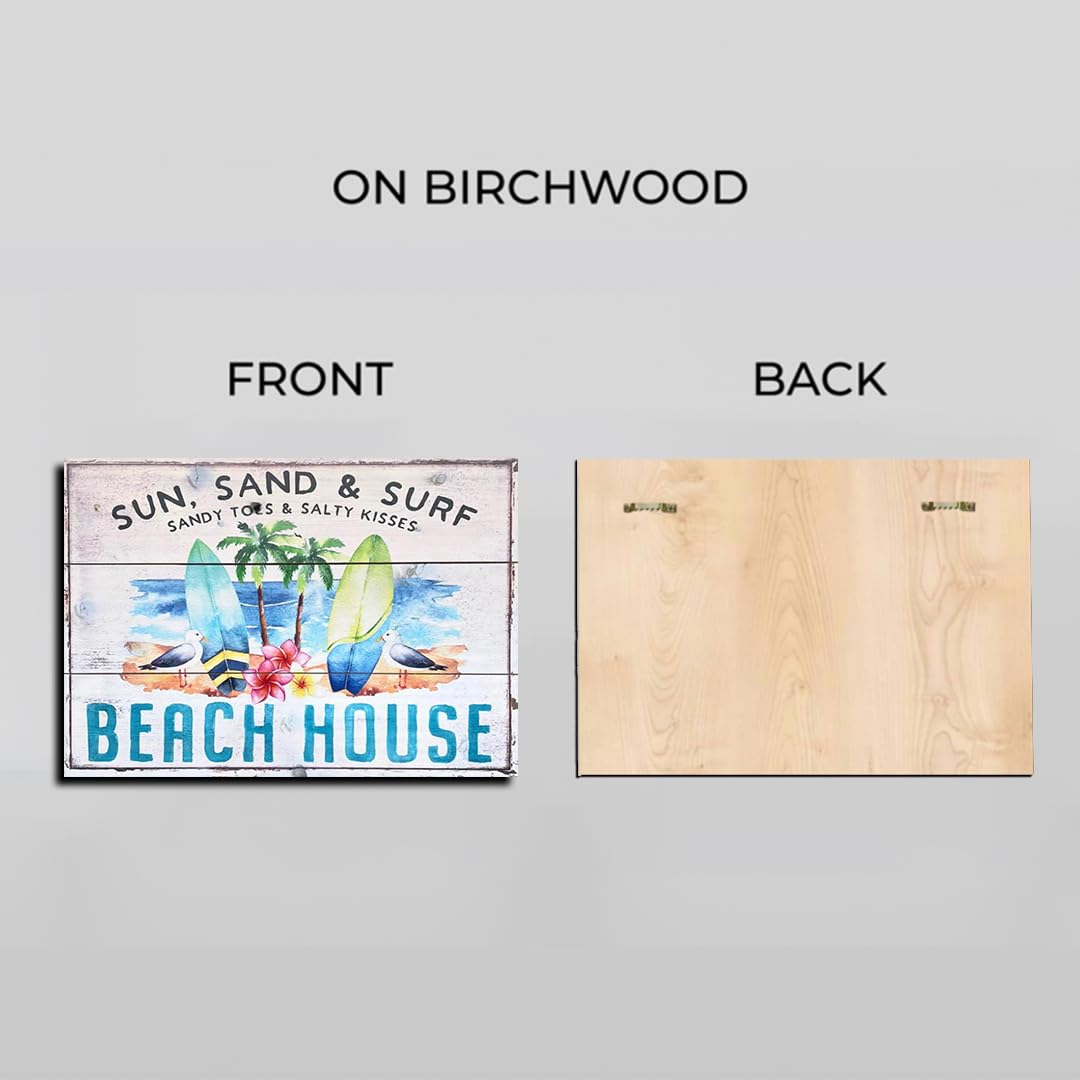 Chalk My Theme Beach House Wood Print Wooden Wall Dcor Art Home Decor, Living Room, Bedroom, Cafe, Room Painting For Wall Decora