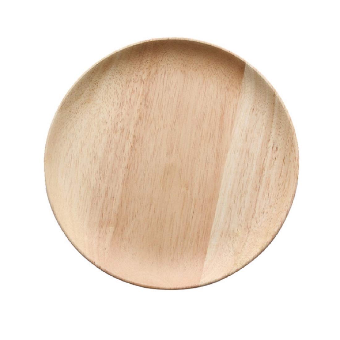 2 Pack 5.9 Inch Round Wood Dish, Plate Acacia Wooden For Food Dish, Sweets Fruit Dessert Coffee Dish, Round Wood Dinner Tablewar