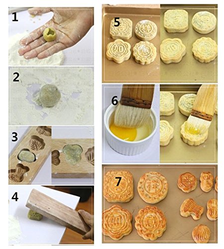 Mould Press,5 Flower Environmental Wooden Muffin And Mooncake Cups Handmade Soap Molds Biscuit Chocolate Ice Cake Candy,Cake Pan