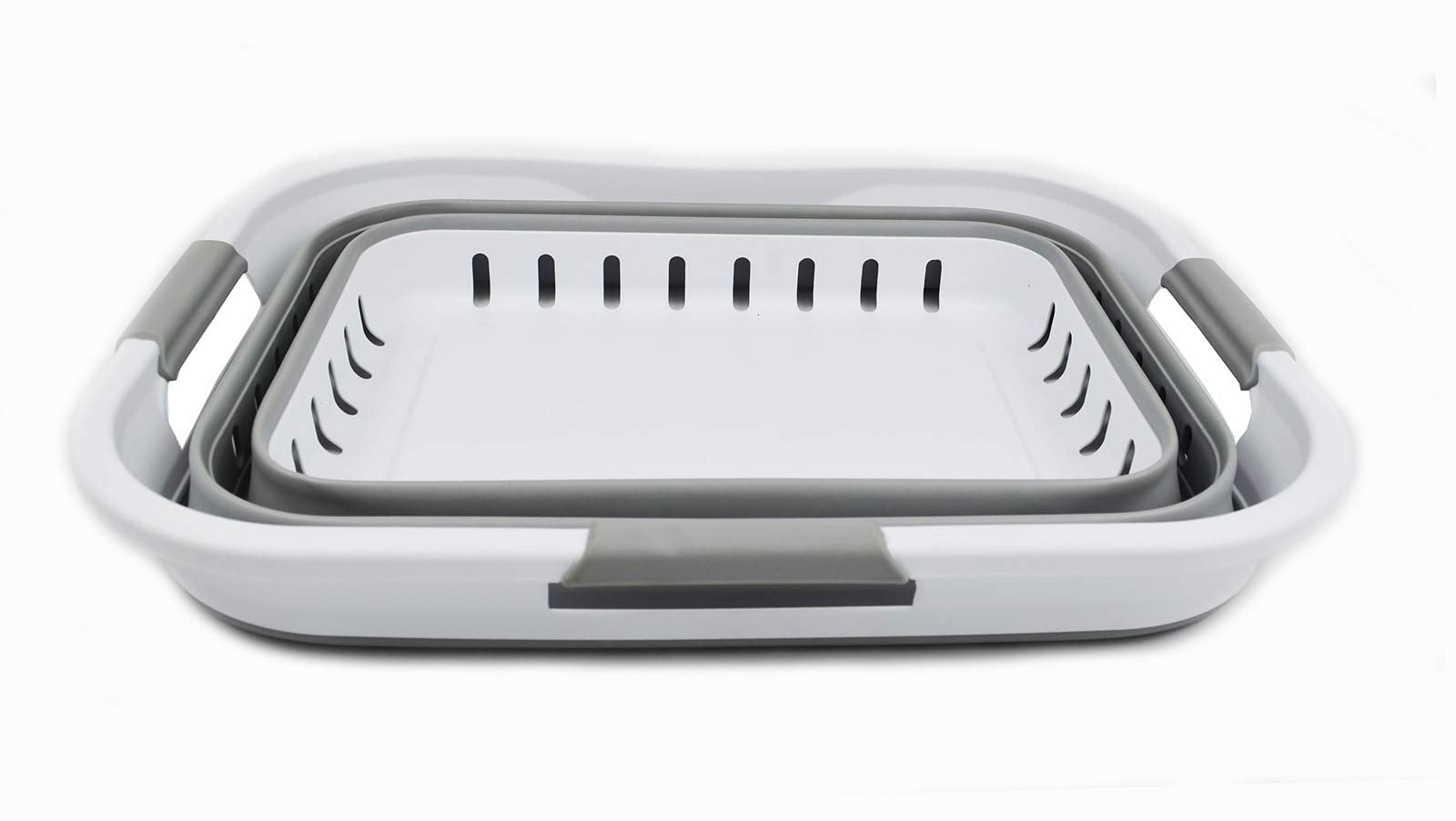 Sammart 30L (8 Gallon) Collapsible 3 Handled Plastic Laundry Basket - Foldable Pop Up Storage Container/Organizer - Space Saving