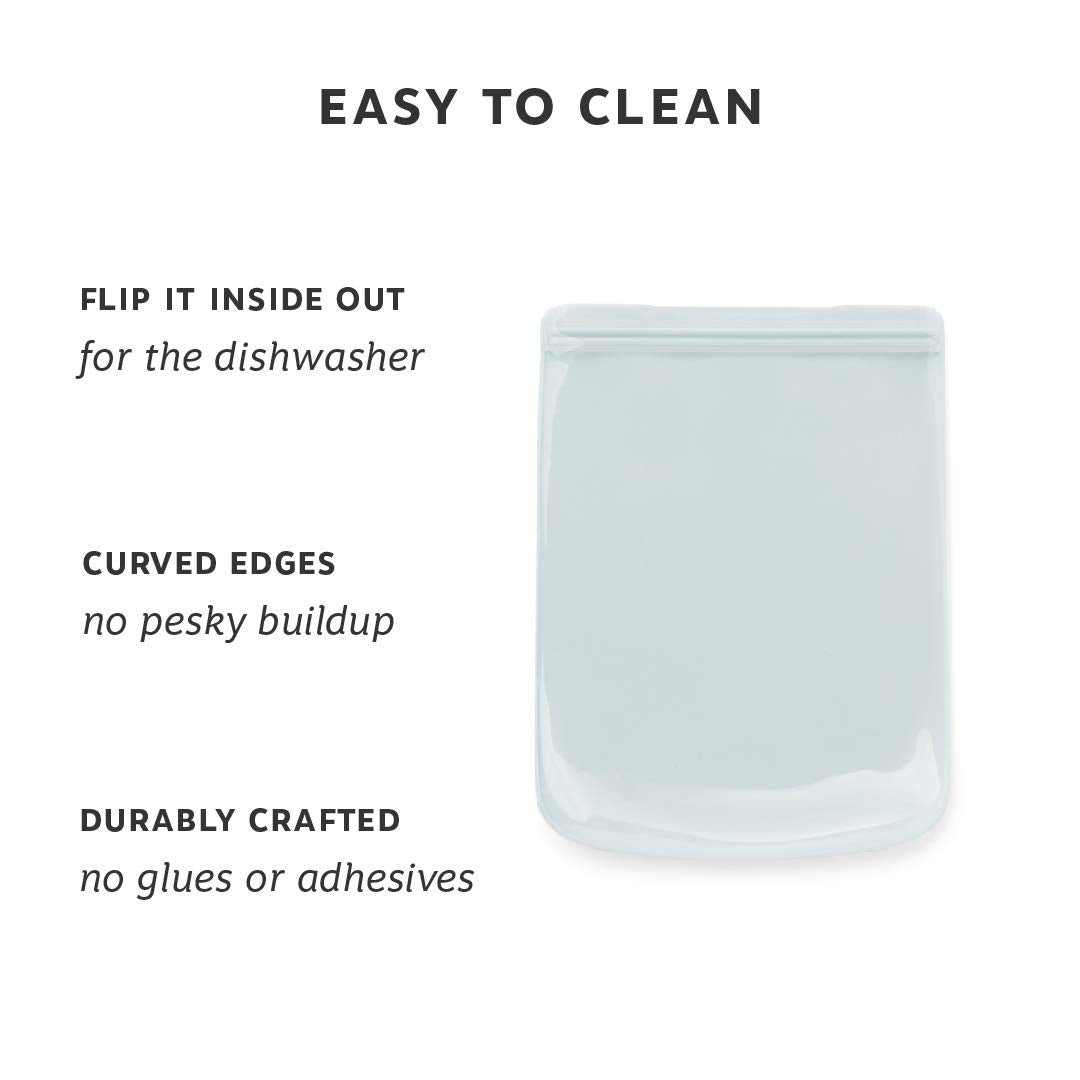 W&P Porter Silicone Reusable Storage Bag, Sandwich (46Oz Flat), Mint, Food Storage Container, Microwave And Dishwasher Safe, Eas