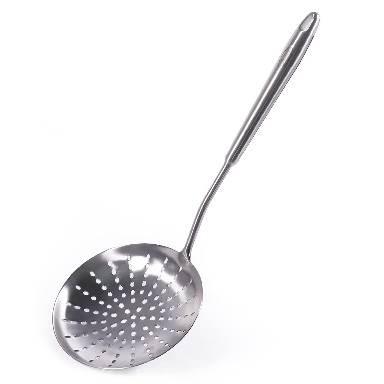Newness Strainer Skimmer, 304 Stainless Steel Slotted Spoon Fry Ladle Skimmer Cooking Spoon, Large Skimmer Slotted Colander Spoo