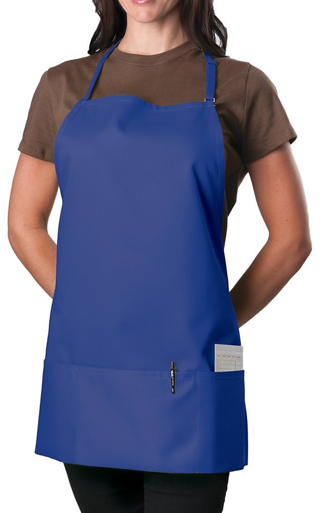 Royal Blue Adjustable Bib Apron  3 Pocket By Kng