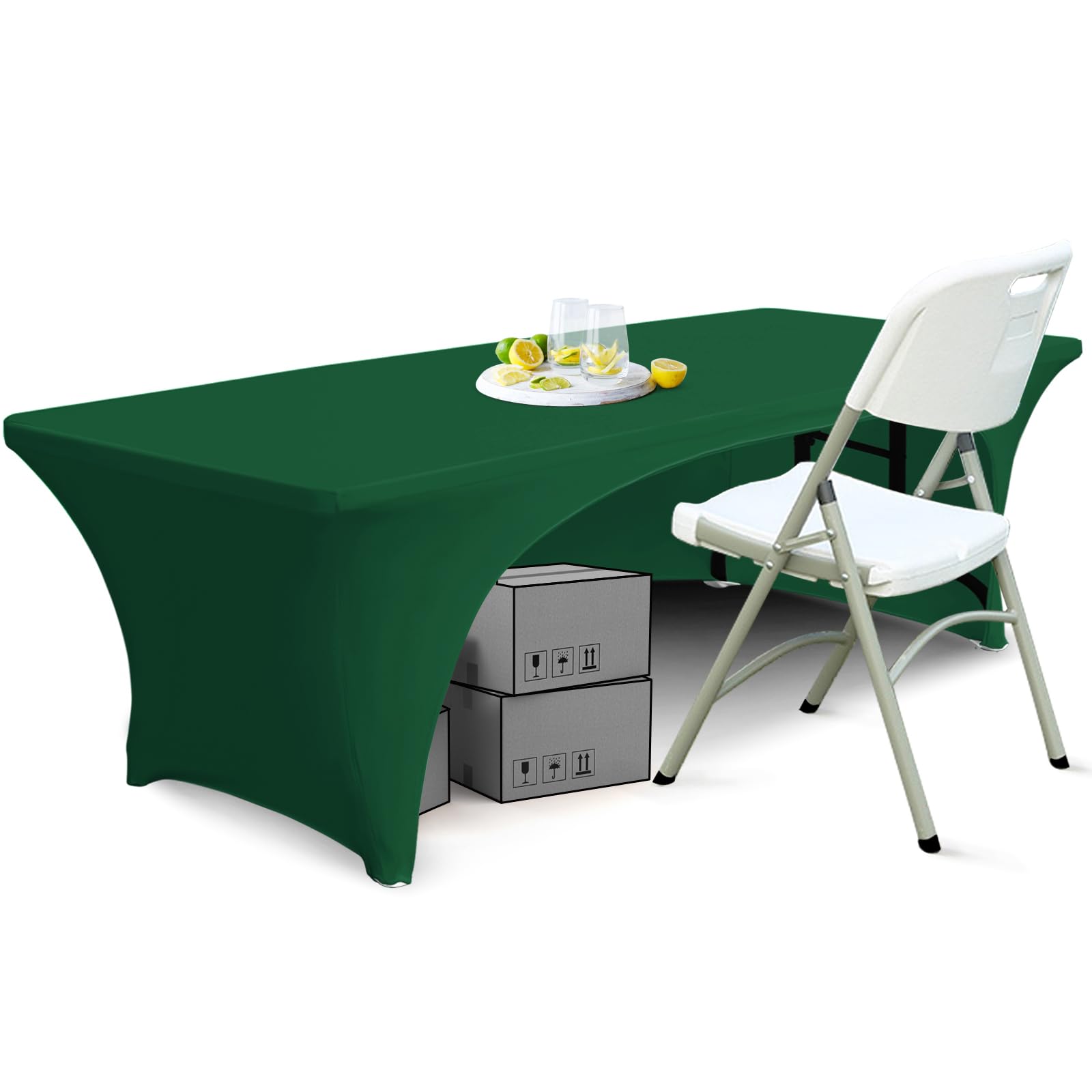 ABCCANOPY 30+ Colors Spandex Table Cover 6 ft. Fitted Polyester Tablecloth Stretch Spandex TablecoverTable Toppers(Open Back Fo