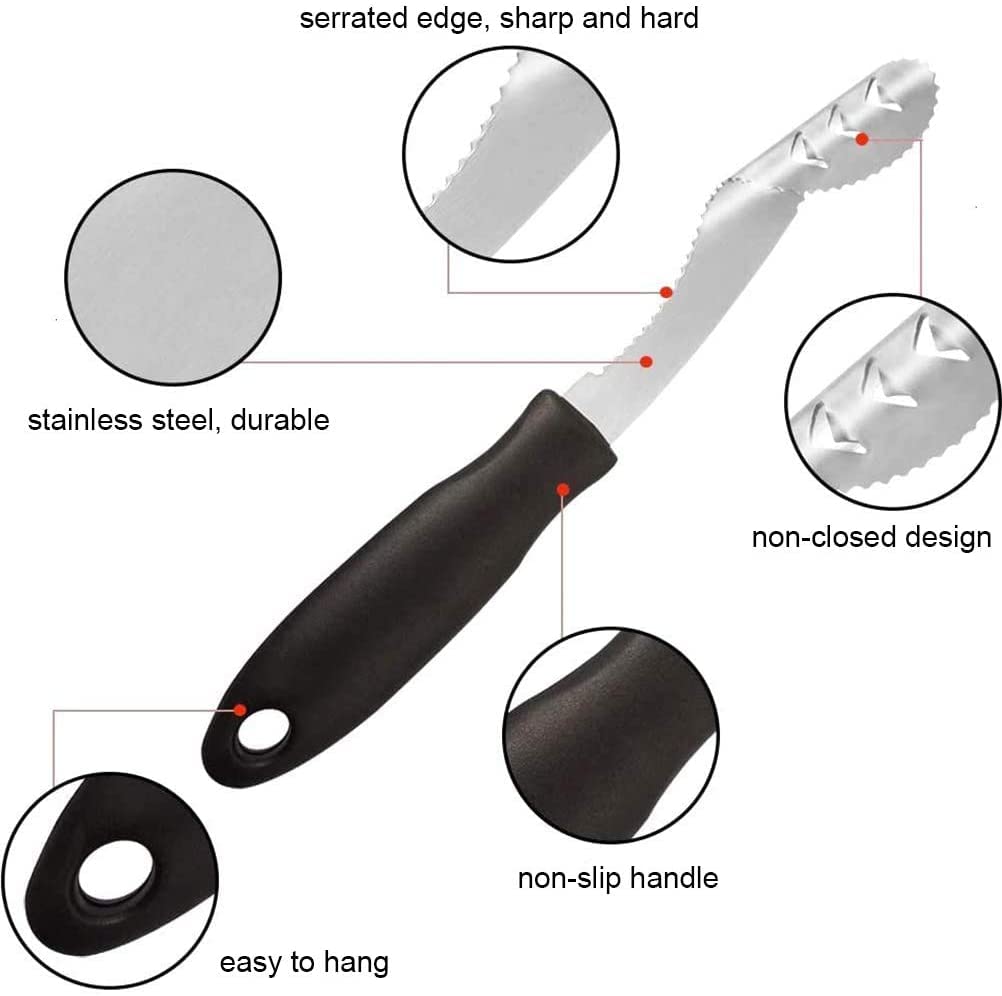 Jalapeno Pepper Corer,Fiotok Stainless Steel Chili Corer Remover Kitchen Tool With Serrated Slice And Rubber Handle Easily Seed