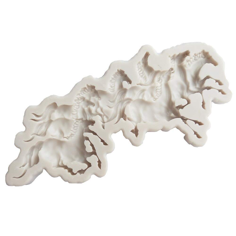Animals Run Horse Shape Fondant Diy 3D Cute Cake Silicone Mold Tools For Make Chocolates Hard Candies Desserts Ice Candles Cake