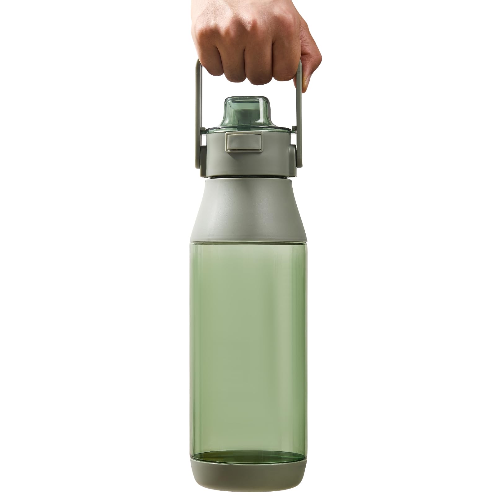 Mungoone Water Bottle, 49oz Motivational Sports Water Bottle with Handle Tritan, BPA Free, Leakproof, Wide Mouth, Tritan Water 