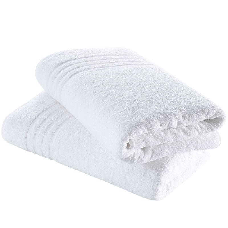 Hawmam Linen Jumbo Large Bath Sheets Towels 2-Pack 35 x 70 Inches Soft and Absorbent  Premium Quality 100% Cotton Towels (White  Bath Sheet)