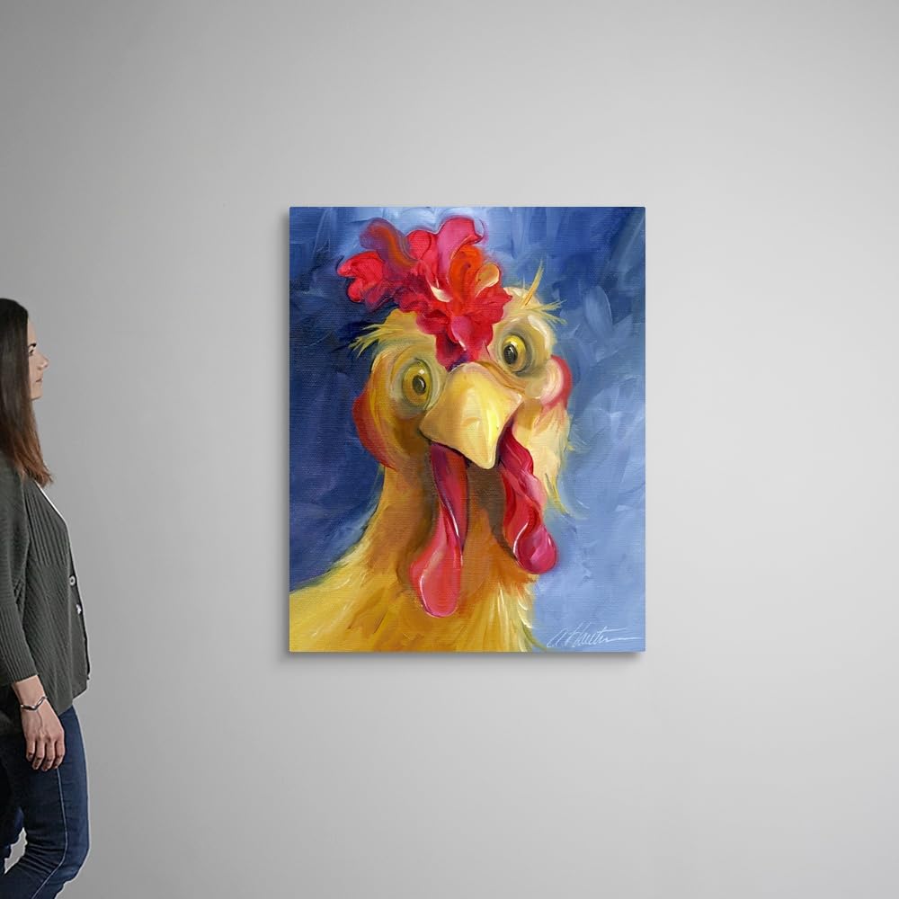 Canvas On Demand Are You Chicken Canvas Wall Art Print By Amy Hautman, Home Decor, Chicken, Wildlife Artwork, 36''X45''