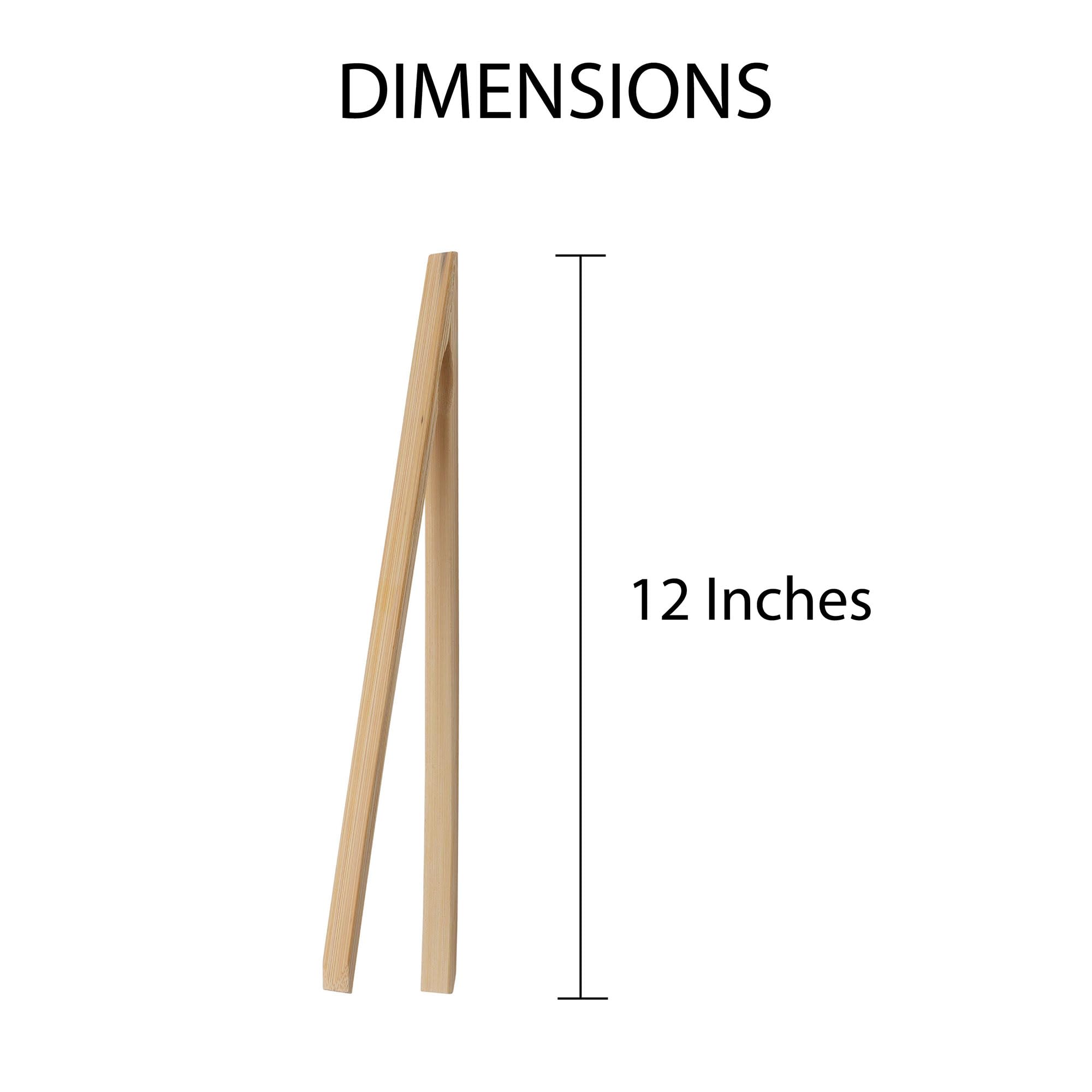 Hic Harold Import Co. Hic Toast Tongs, Natural Bamboo, 12-Inches, 12 Inch, Wood