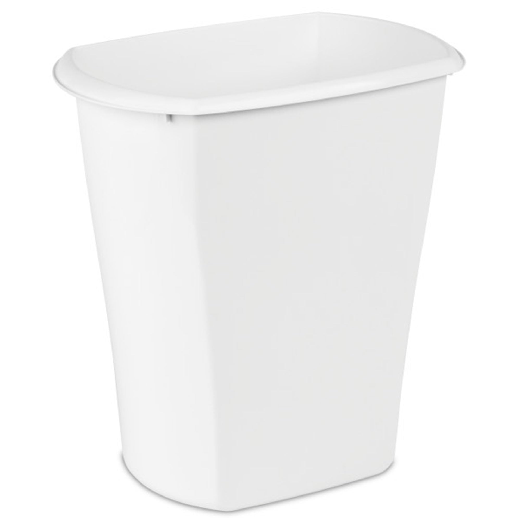 Sterilite 5.5 Gallon Rectangular Wastebasket, Open-Top, Medium Sized Trash Can For The Bathroom, Bedroom, Or Office, White, 6-Pa