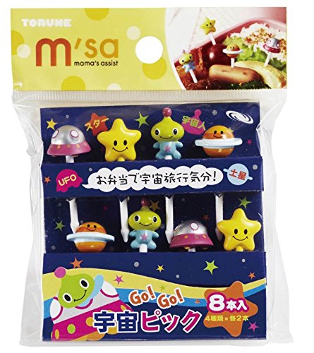 Torune Torune Food Picks 8Pc Set/Ufo/Alien/Star/Saturn (P-3205)