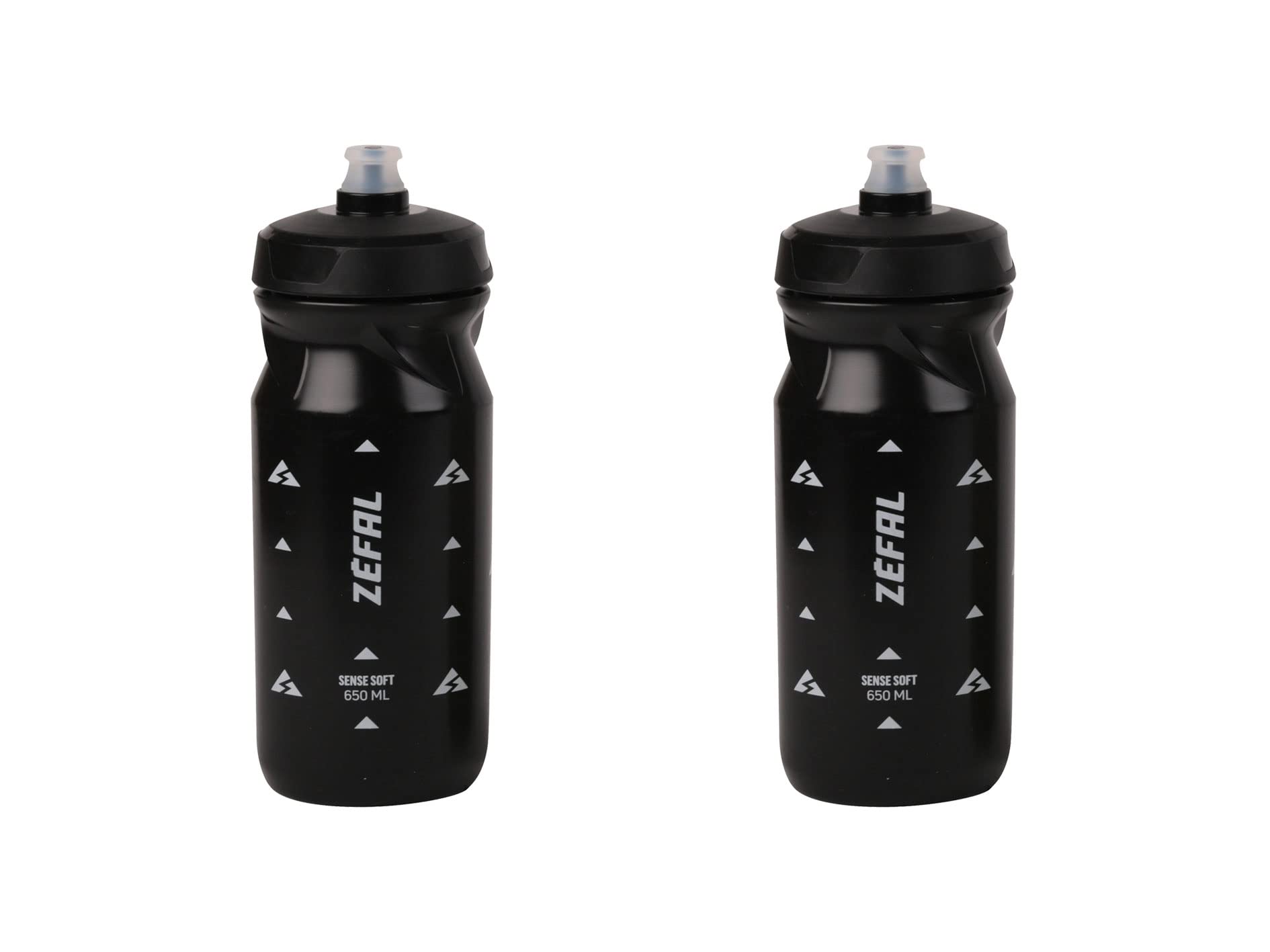 ZEFAL Bundle Pack  Sense Soft 65 Water Bottle, 650ml, Black, x2 Bottles
