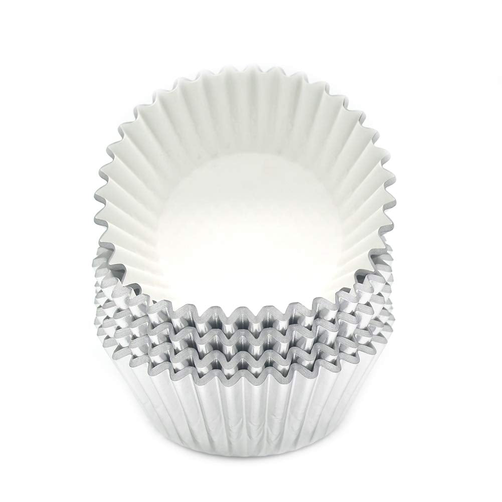 Mombake Standard Silver Foil Cupcake Liners Muffin Baking Cups For Party And More, 100-Count