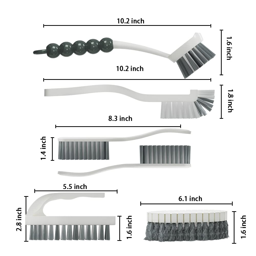 Cn1St 6 Pcs Cleaning Brush, Scrub Brush Set For Kitchen And Bathroom Household Use With Various Brushes For Cleaning Dishes, Til