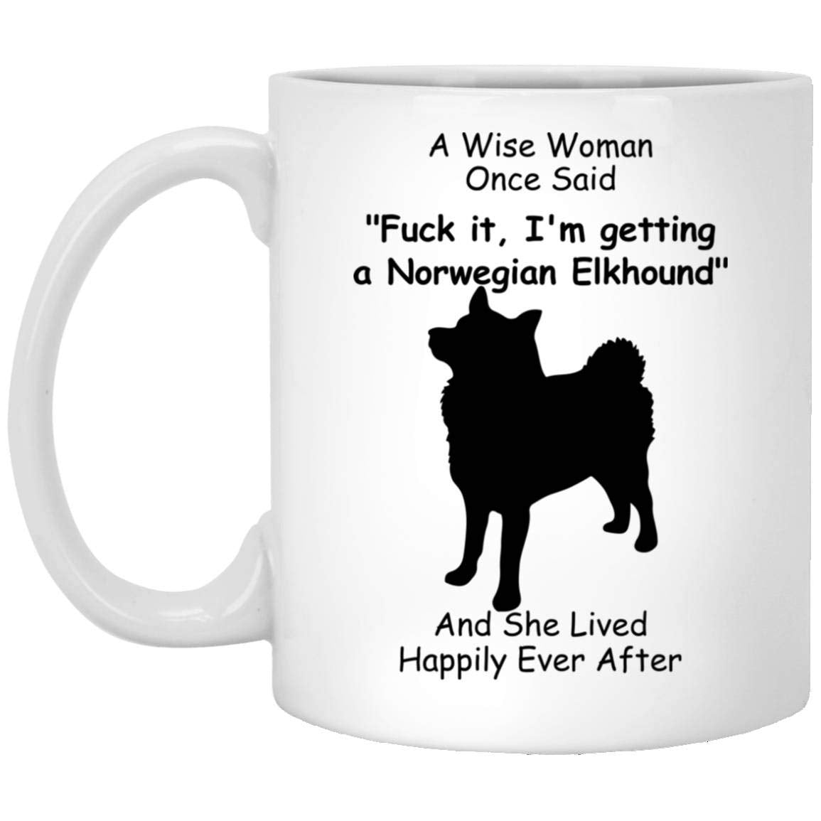 Lovesout Funny Norwegian Elkhound Silhouette Gifts For Women Mother 'S Day 2024 A Wise Woman Once Said Coffee Mug With Fun Quote
