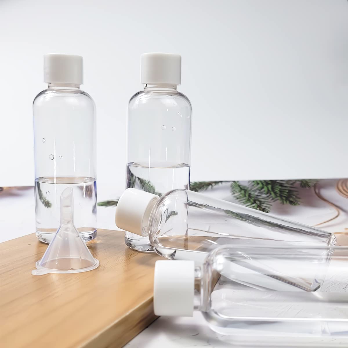 4Pcs Travel Bottles,100Ml Refillable Clear Empty Plastic Travel Size Containers Bottles With Screw Lids For Toiletries,Soap,Sham