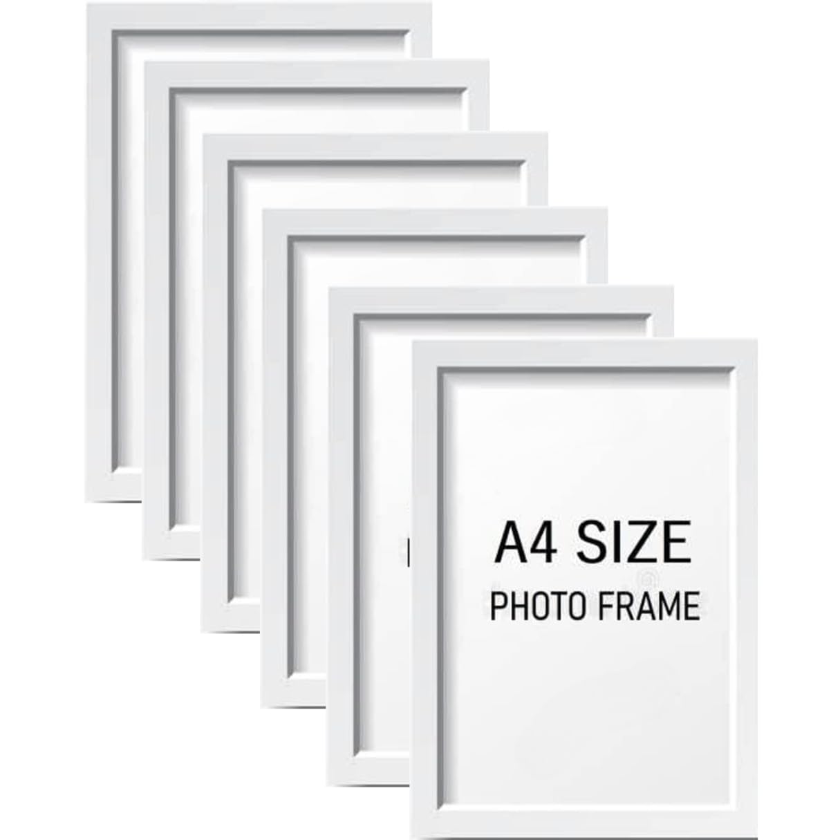 A4 Size Photo Frames - Wall & Tabletop Display, Lightweight Black Frame Khali Frame /A4 Size, 9X12Inches (6, White)