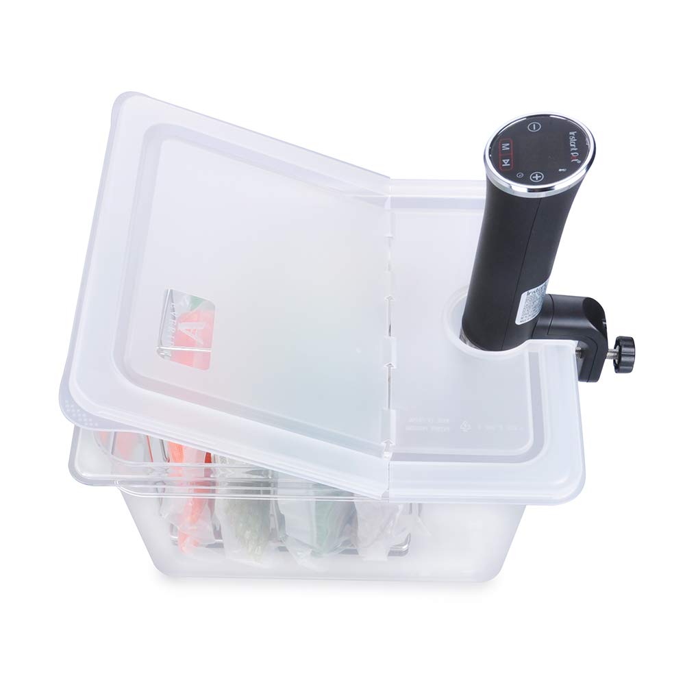 EVERIE Sous Vide Container 12 Quart EVC-12 with Collapsible Hinged Lid Compatible with Anova Nano or AN500-US00 or Anova Pro 3.0  Also Fits Instant Pot