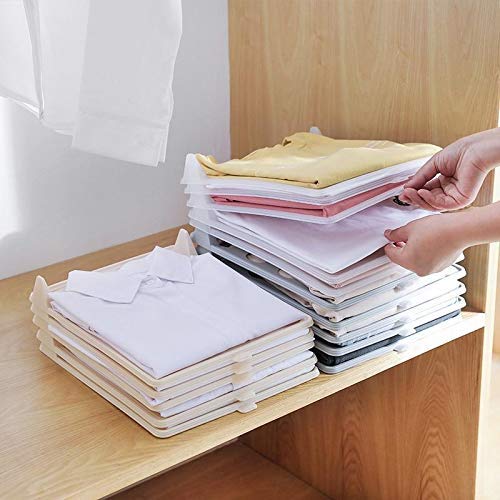 Urban Luxy TShirt Organizer Clothing Trays Durable Stackable Shirt Board Shirt Dividers (White) 10 Pieces