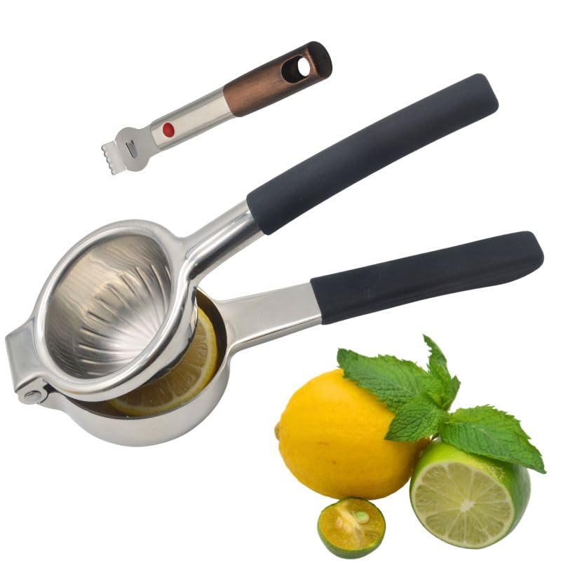 Lemon Squeezer Stainless Steel, Heavy DutyNonSlip Grip Design, Handheld Juice Press, Manual Citrus Juicer Tool For Fruit, Lemo
