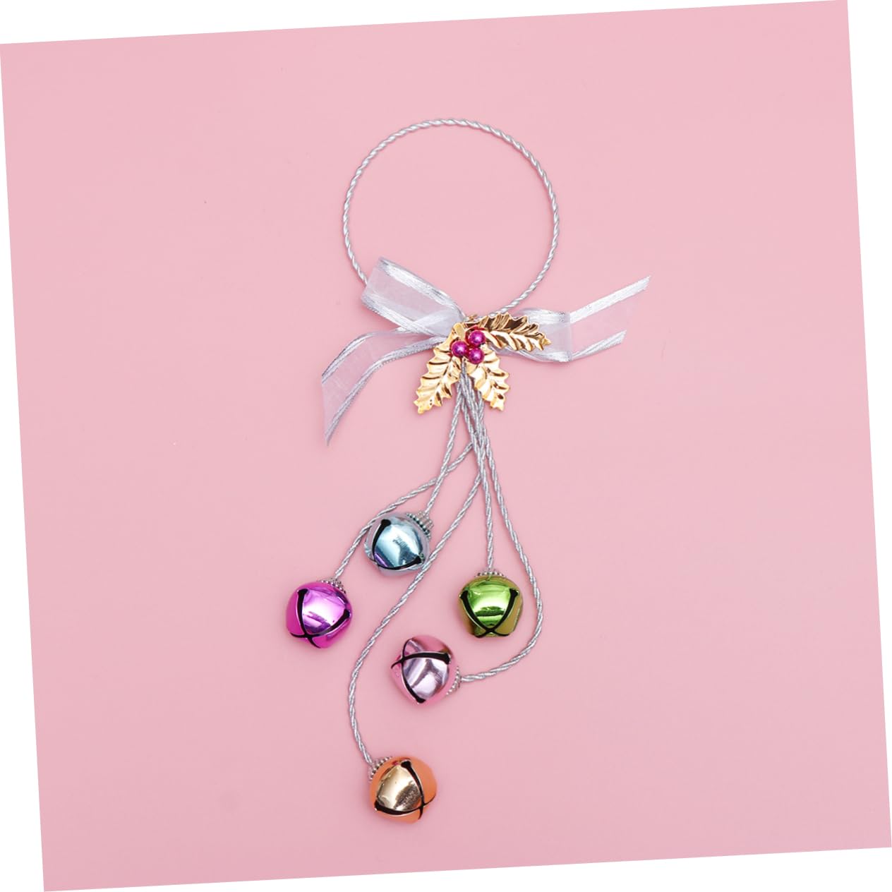 Christmas Jingle Bells Ornaments Door Knob Greeter Hanger Sleigh Bell Holiday Tree Hanging Decoration for Festival Yard Decor (C