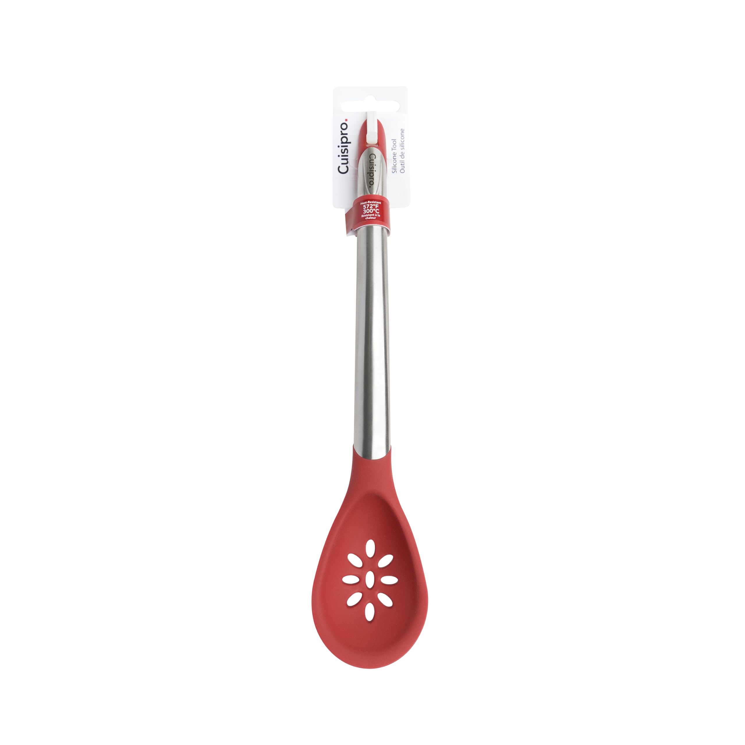 Cuisipro Silicone 12 Inch Slotted Spoon, Red