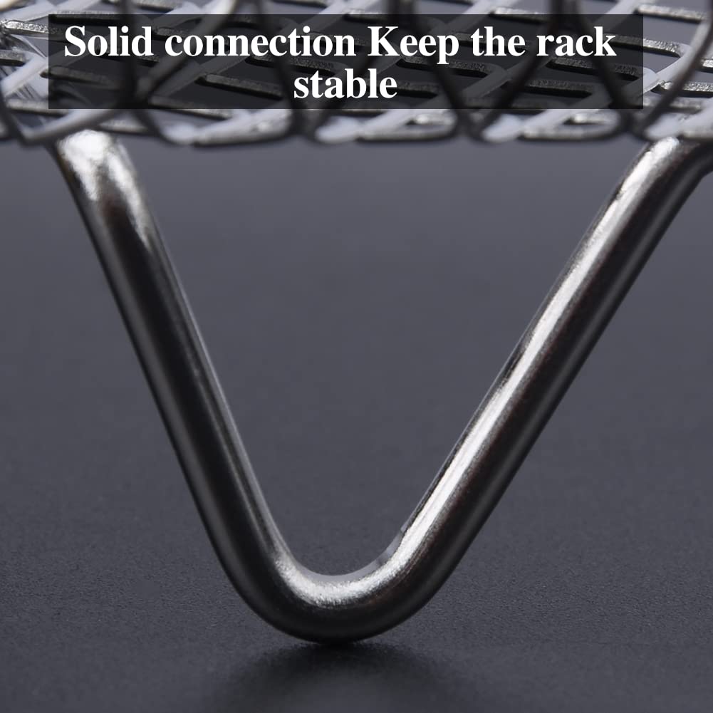8'' Air Fryer Rack For Air Fryer, Stainless Steel Three-Layer Air Flow Rack With Rus-Tproof Oil Brush Food Clip,Air Fryer Access