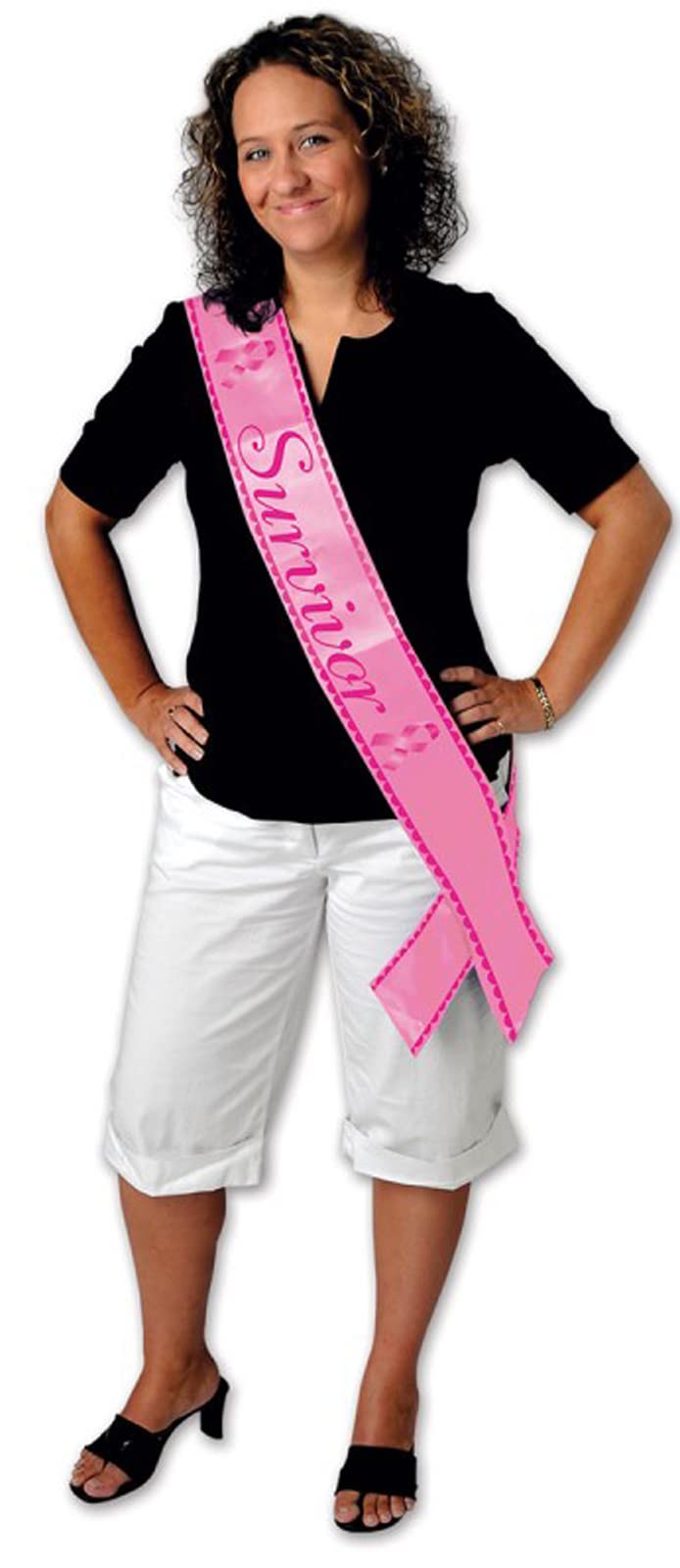 Beistle Survivor Satin Sash, 33 By 4-Inch, Pink/Cerise