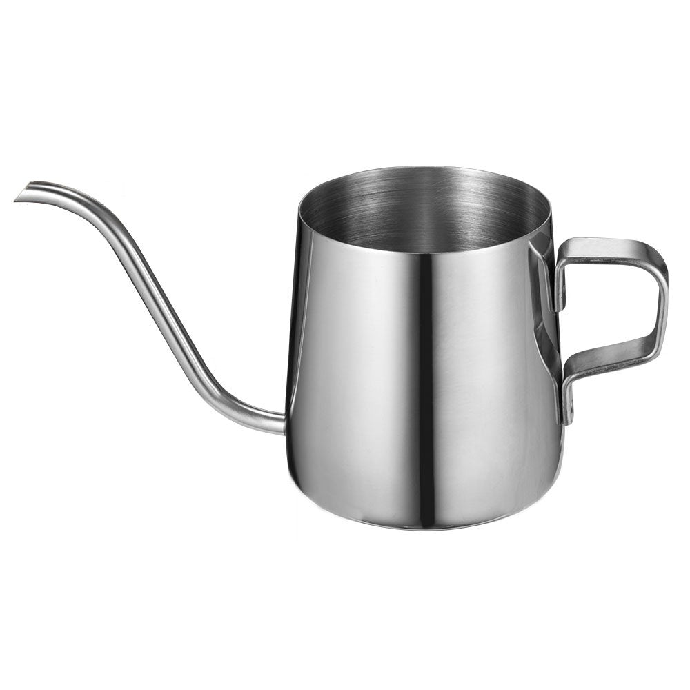 Long Narrow Spout Coffee Pot (8.7 Oz) Small Fine Stainless Pour Over Drip Coffee Pot Gooseneck Tea Kettle (Silver, 250Ml)