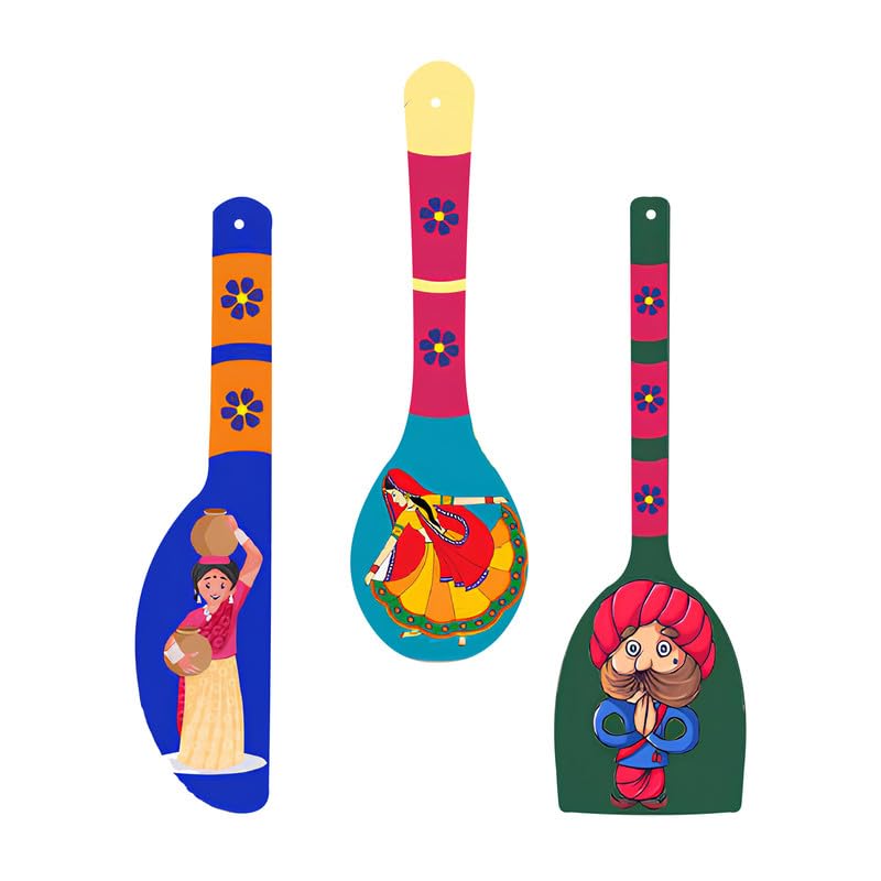 Positive Vibe Lifestyle Rajasthani Dance Women Wooden Wall Hanger For Home | Office | Living Room | Gift | Wall Decor | Home Dec