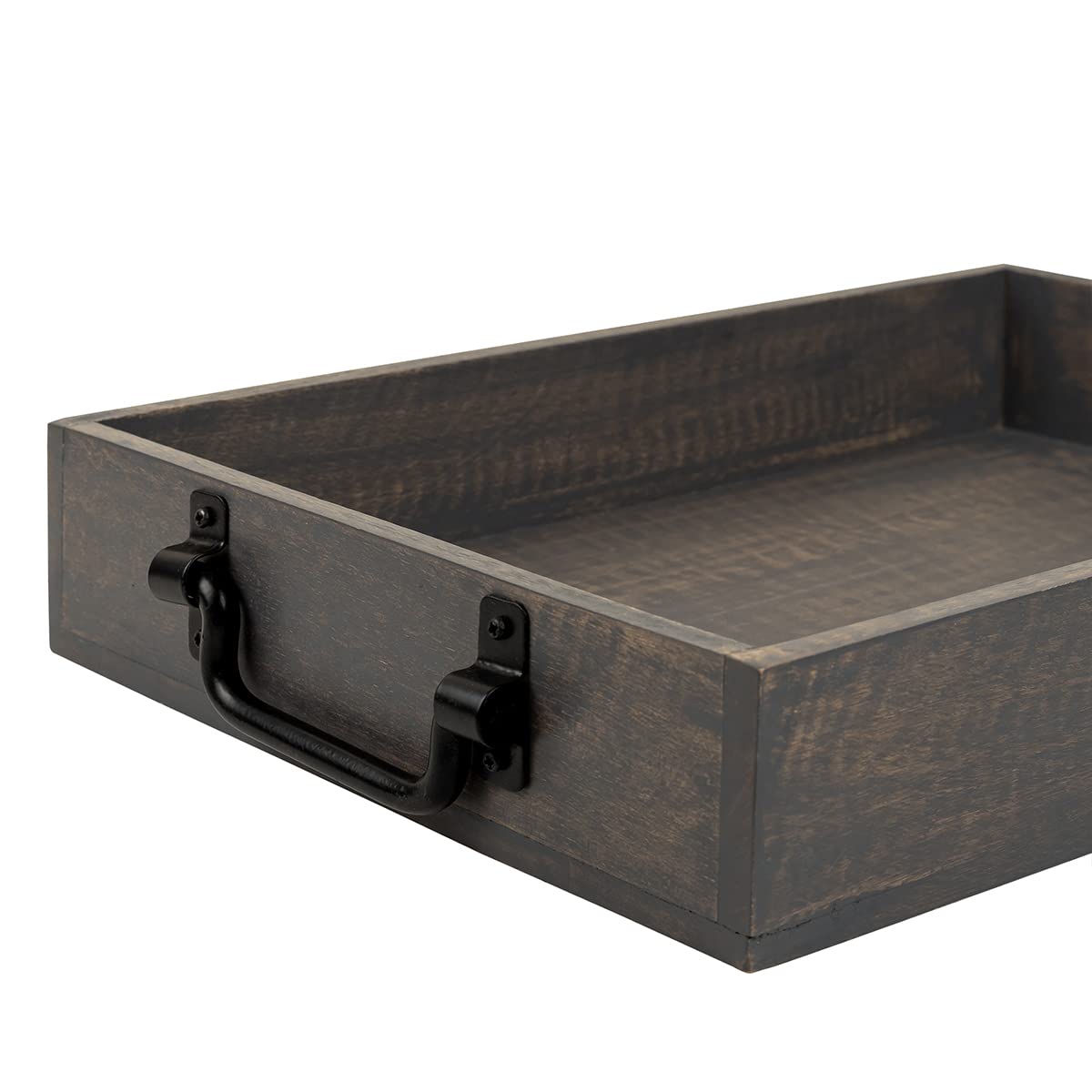 Gocraft Handmade Wooden Tray With Metal Handles | Decorative Serving Trays For Breakfast In Bed, Lunch, Dinner, Appetizers, Pati