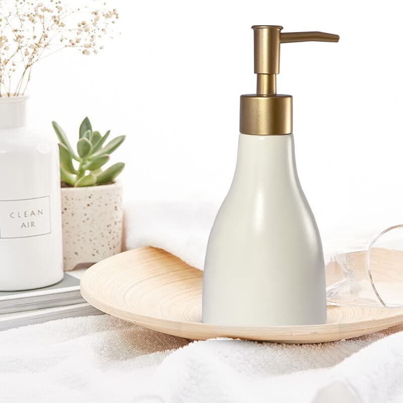 280Ml Liquid Soap Dispenser For Bathroom With Gold Pump,Dish Soap Dispenser For Kitchen,Refillable Countertop Lotion Dispenser,