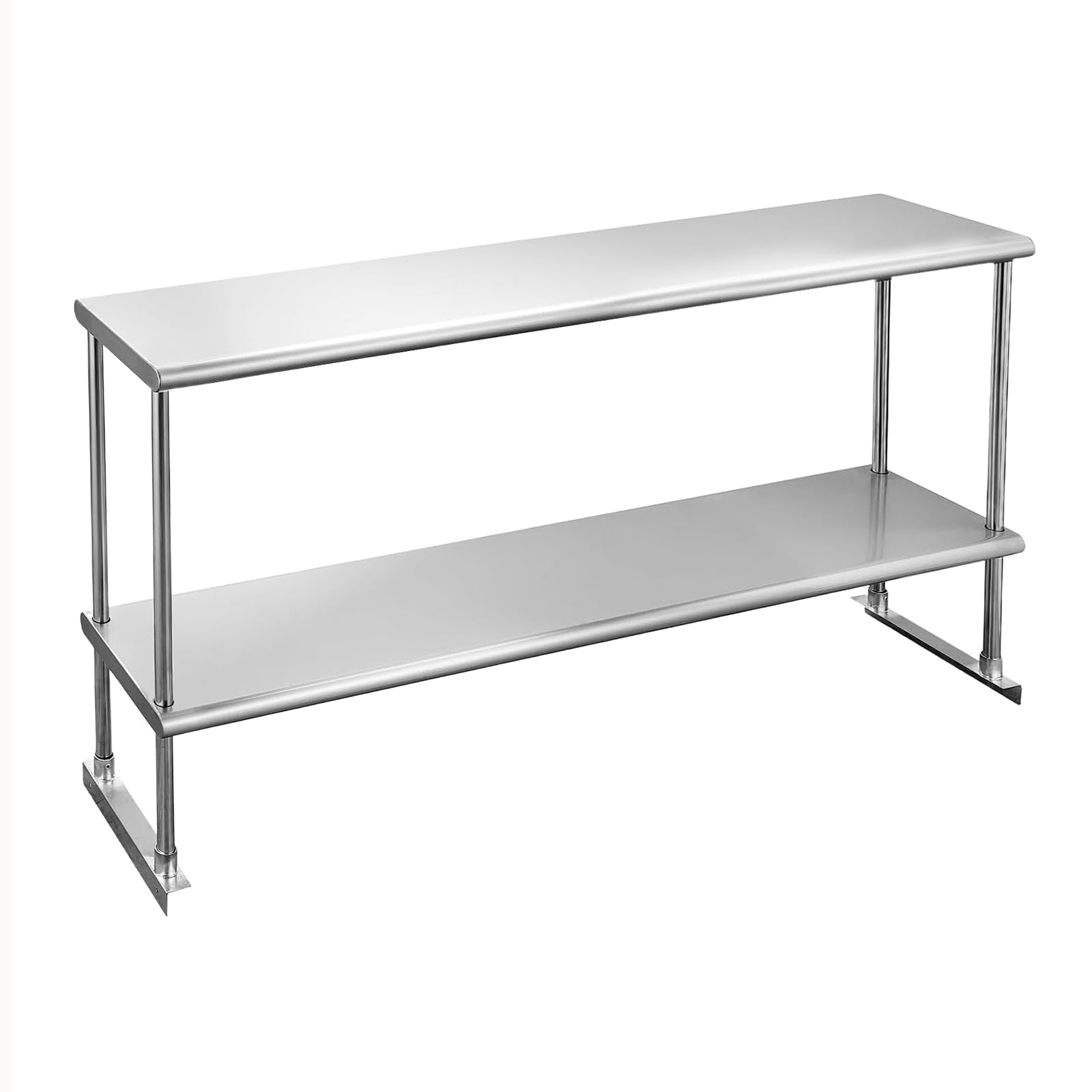 ROCKPOINT Stainless Steel overshelf for Prep Work Table 12 D x 60 W,Commercial Double Overshelf in Kitchen, Home,Restaurant,Gara