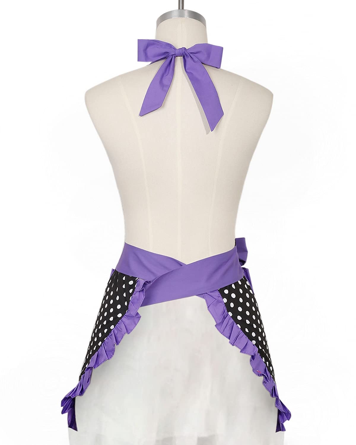 Rosielily Vintage Apron For Women Purple Apron With Pockets Retro Apron Cute Apron Kitchen Apron For Cooking Baking Flirty Dress