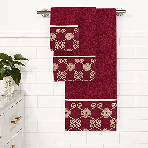 Zahari Home Elegant Rose Classic Bathroom Towel Set 3 Piece Towel Bath Towel, Hand Towel And Wash Towel Stylish Luxury Contempor