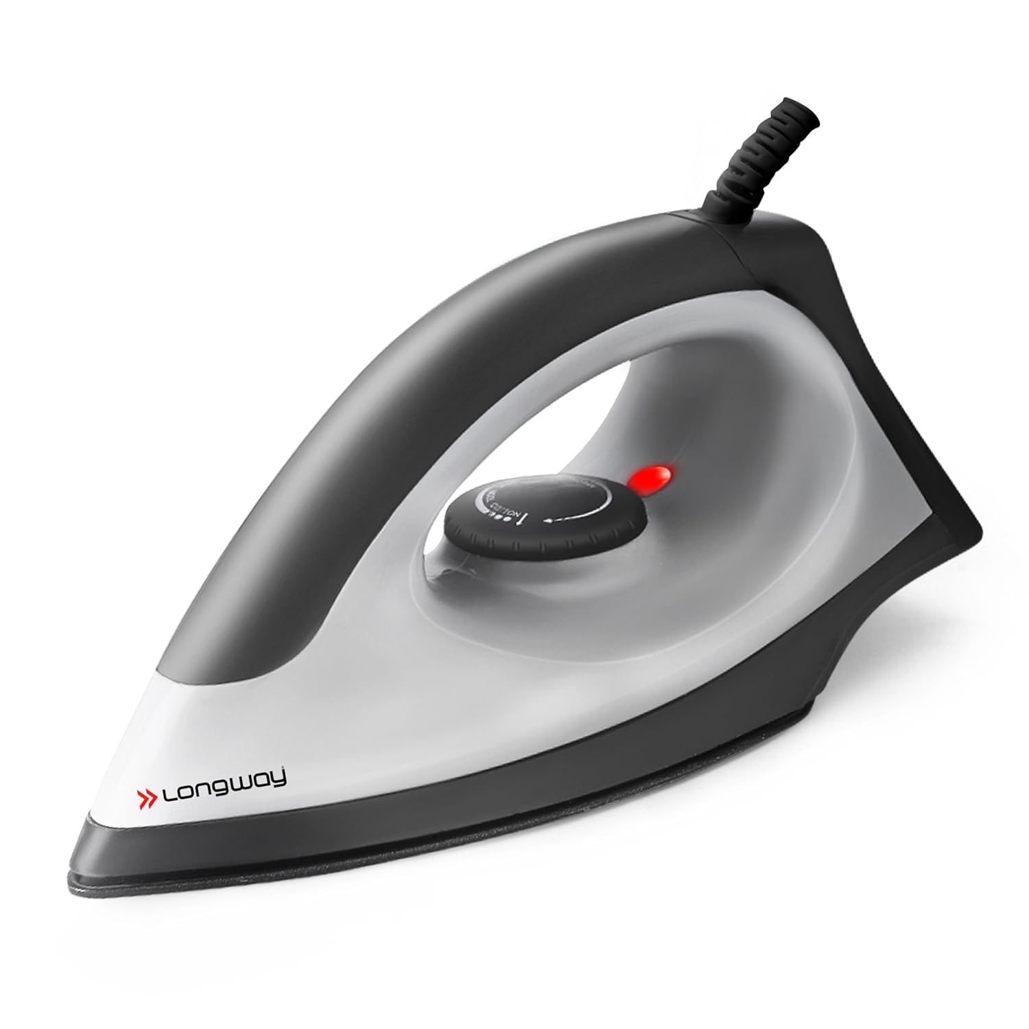 Longway Kwid Light Weight NonStick Teflon Coated Dry Iron, Electric Iron For Clothes | 2 Years Warranty (1100 Watt, Black)
