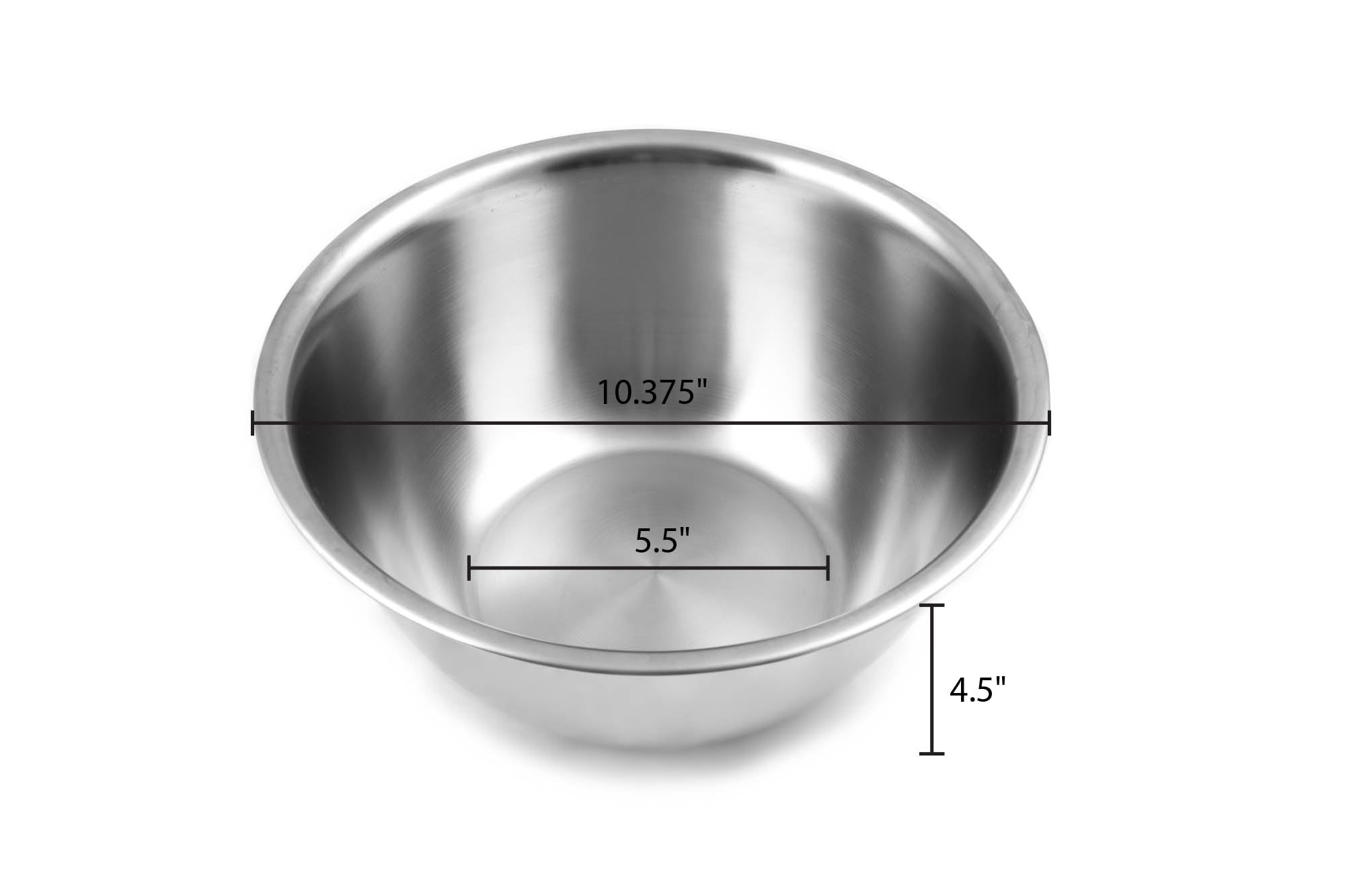 Fox Run Stainless Steel Large Mixing Bowl  10.25 x 10.25 x 5.25 inches  Metallic 4000 ML