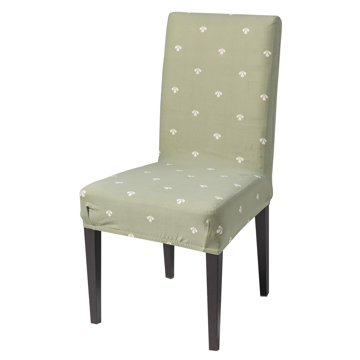 House Of Quirk Elastic Chair Cover Stretch Removable Washable Short Dining Chair Cover Protector Seat Slipcover (Pack Of 1, Neem