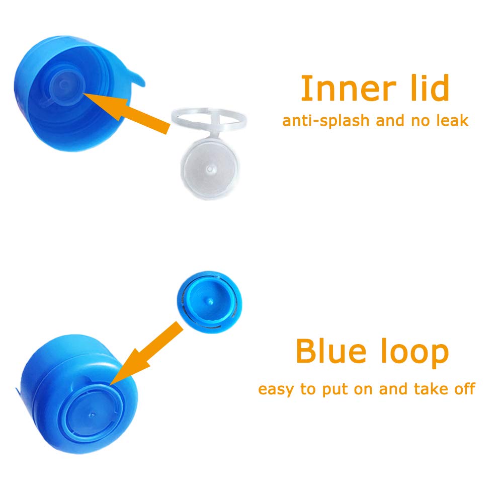 Zddaoole 30 Pack Non Spill Caps,Reusable 55Mm 3 And 5 Gallon Water Bottle Snap On Cap,Replacement Non-Spill Anti Splash Water Ju