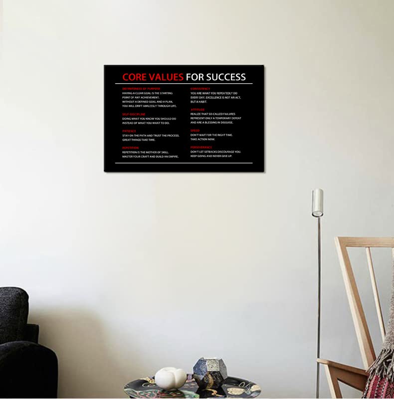 Inspirational Wall Art Core Values Quote Motivational Poster Inspiring Canvas Painting Prints Wall Pictures For Living Room Home