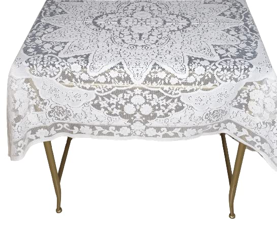 Adonisusa Aristrocrata White Or Cream Lace Tablecloth Available In 40'' Square (White)