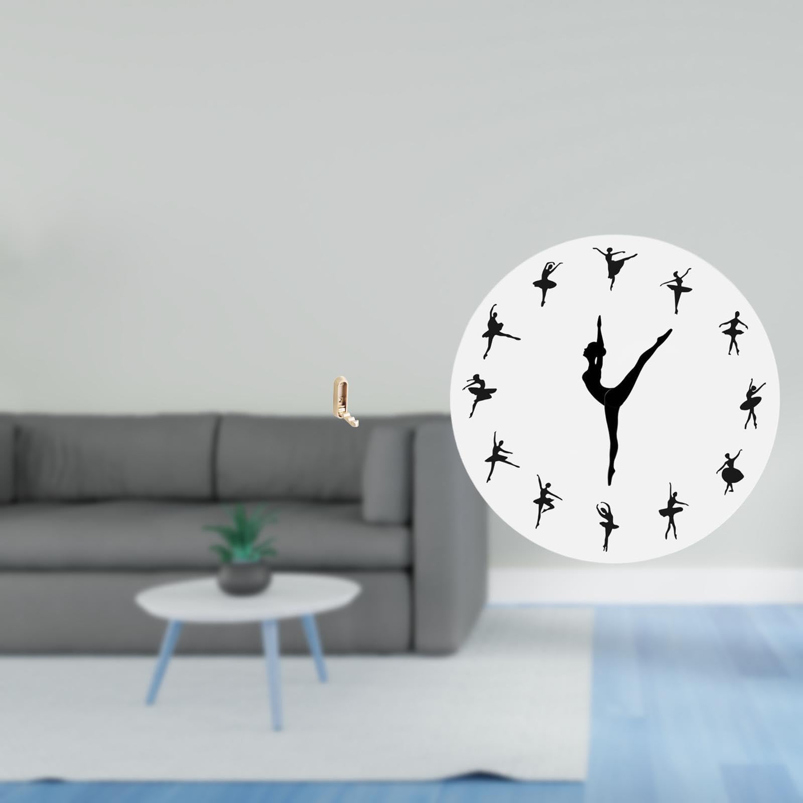 Enakshi Folding Ballerina Wall Hook Organizer Ballet Dancing Girl Coat Hanger Silent Mute Clock Decorative For Bathroom Closet K