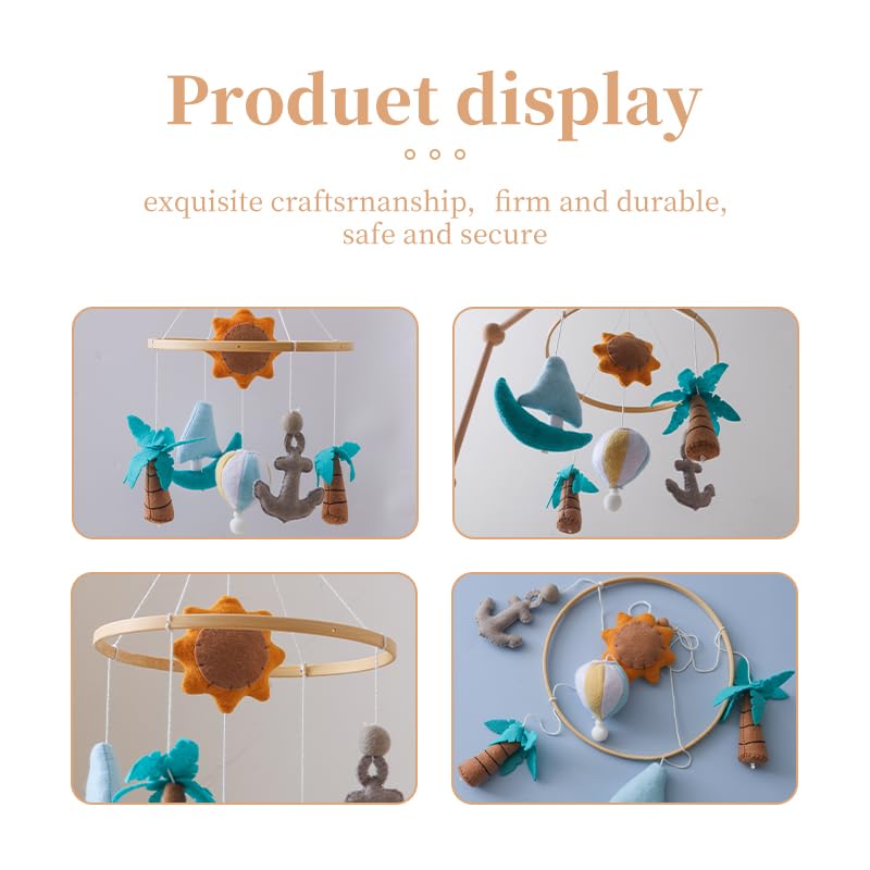 GOODMOM Seaside Nursery Mobile for Boys & Girls - Handmade Staycation Baby Mobile for Crib - Baby Crib Mobile BEACH Theme Access