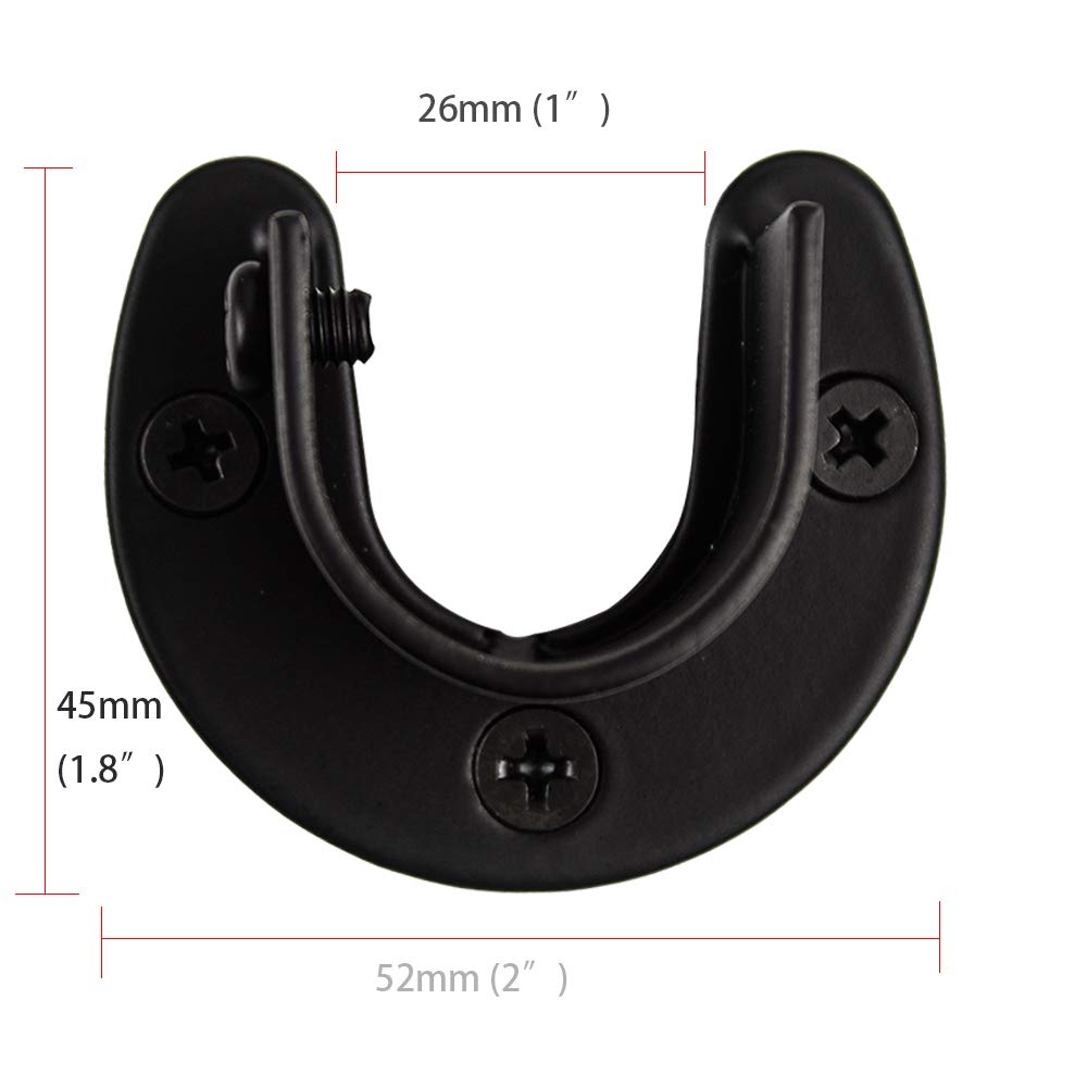 Zipseven 1-Inch Shower Closet Rod Holder Set U Shaped Hanging Rod Flange Socket Heavy Duty Curtain Pole Bracket Supports Stainle