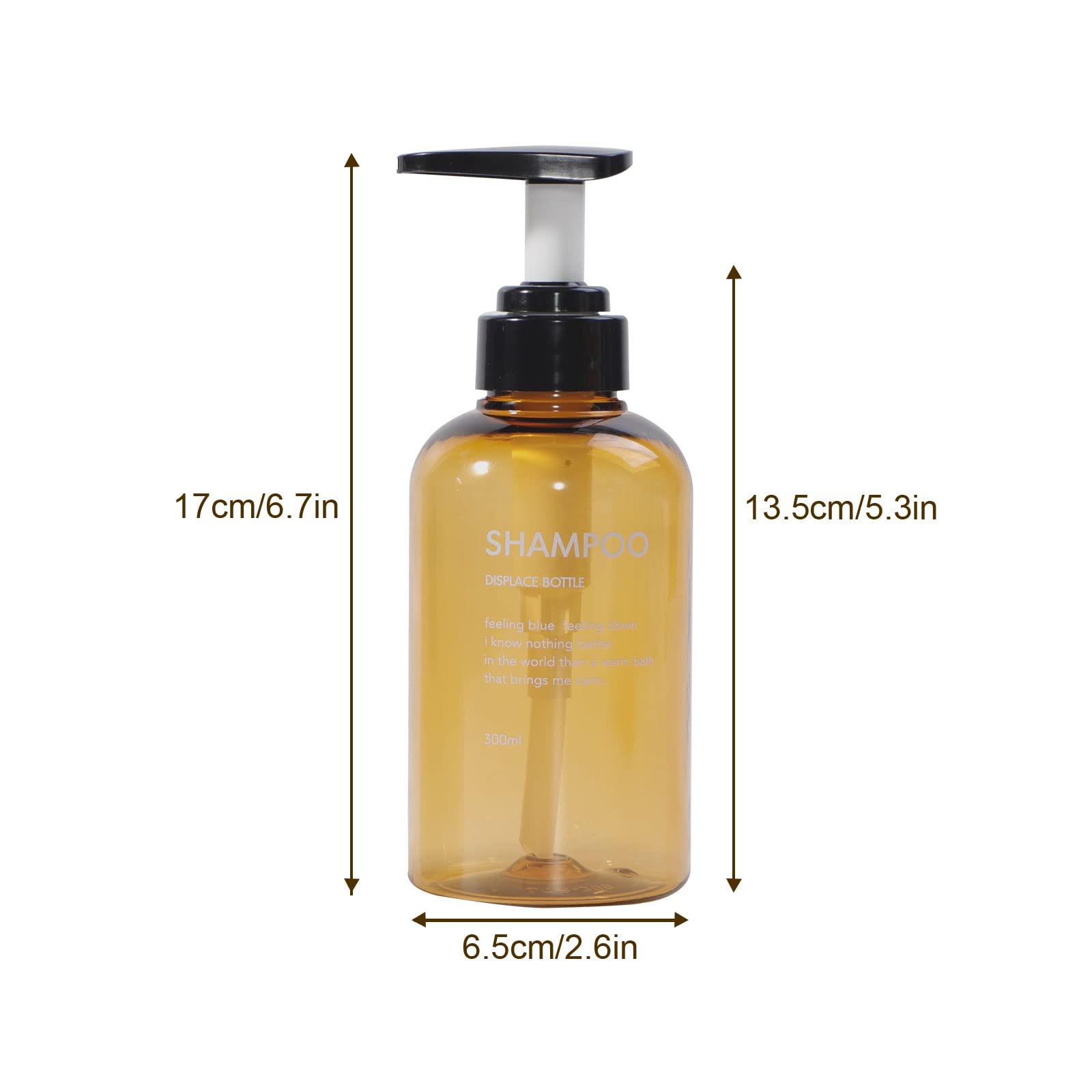 Yeeco Brown Shampoo And Conditioner Dispenser, Shampoo Dispenser 10Oz/300Ml, Shampoo And Conditioner Bottles 3 Packs, Shampoo Bo