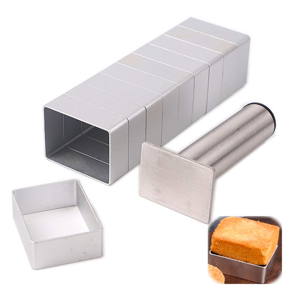 Lobake Rectangle Shape Aluminium Pineapple Cake Mold Stainless Steel Pressing Stamp Mooncake Mould Fondant Cookie Biscuit Molds