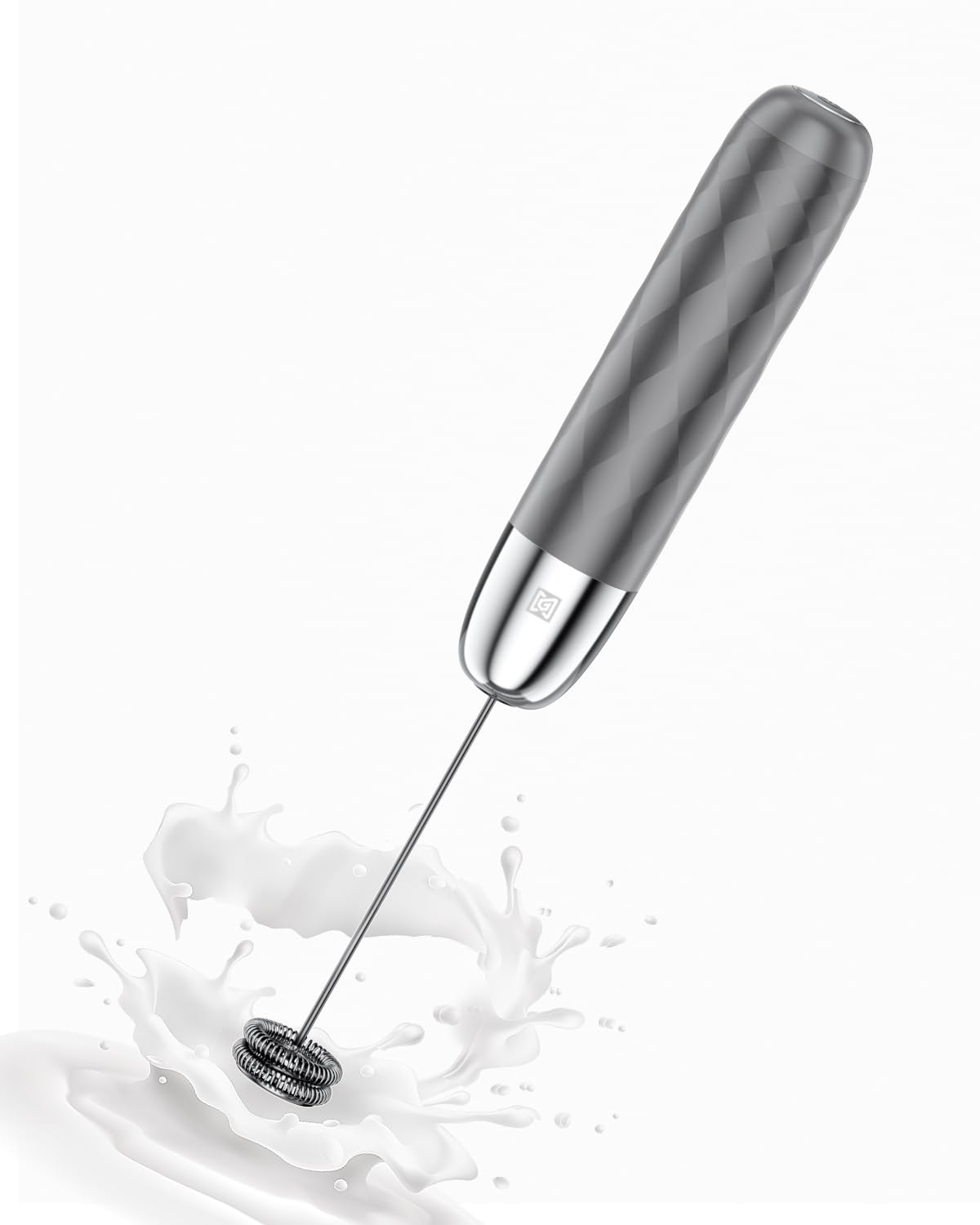Maestri House Rechargeable Milk Frother, Handheld Electric Foam Maker Waterproof Detachable Stainless Steel Whisk Drink Mixer Fo