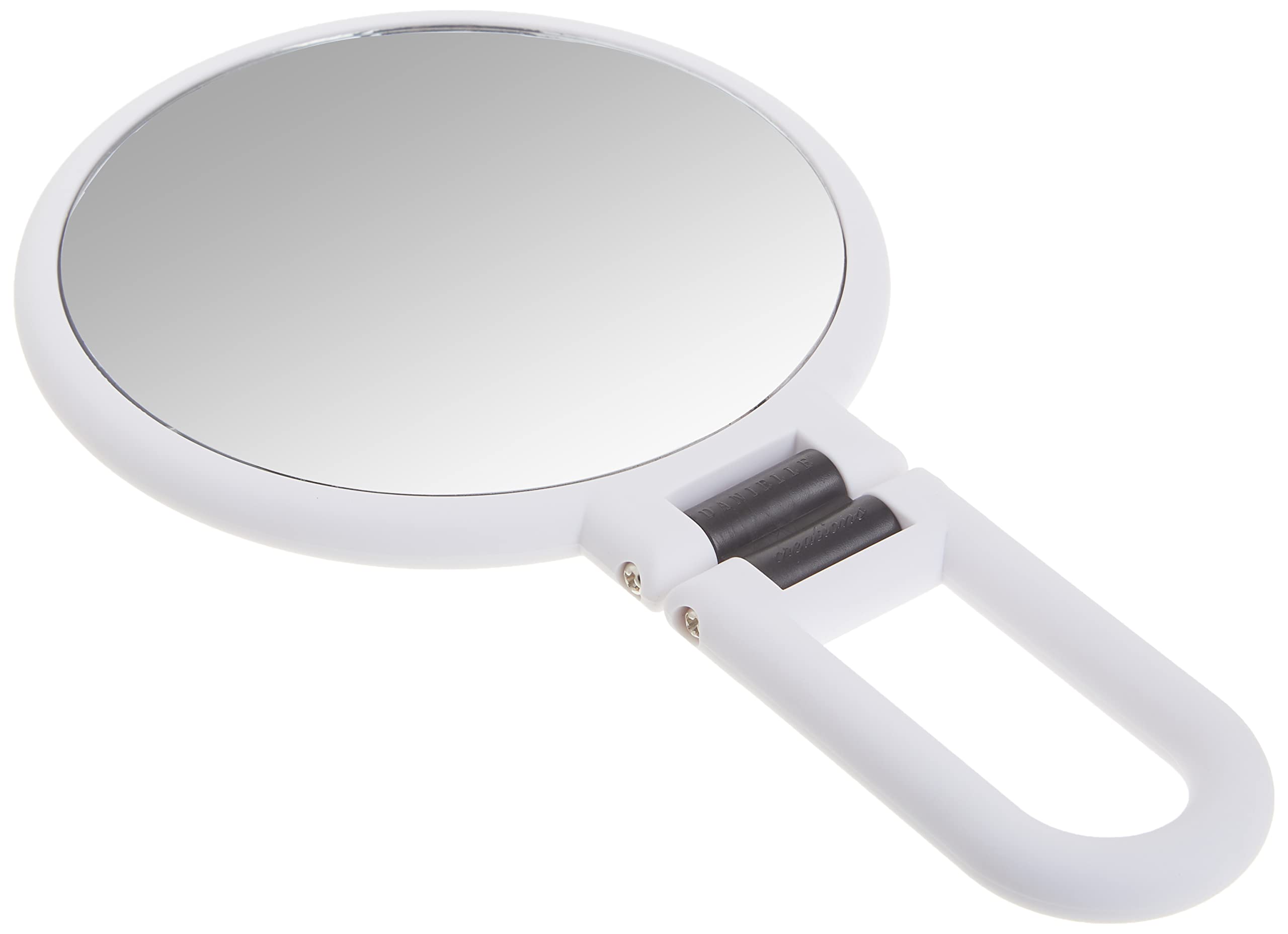 Danielle Soft Touch Hand Held Mirror, White