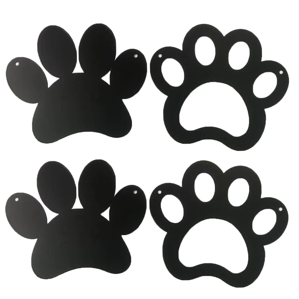 HYXXYY Metal Black Paw Prints Wall Art,Dog Room D  cor Dog Lovers Gifts Puppy Decorations Signs for Home Kitchen Bathroom Bedroo
